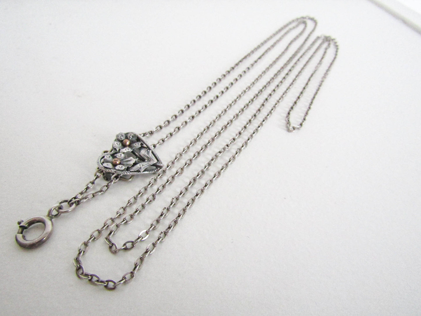 56" Antique French French Art Nouveau Long Guard Chain with Slide