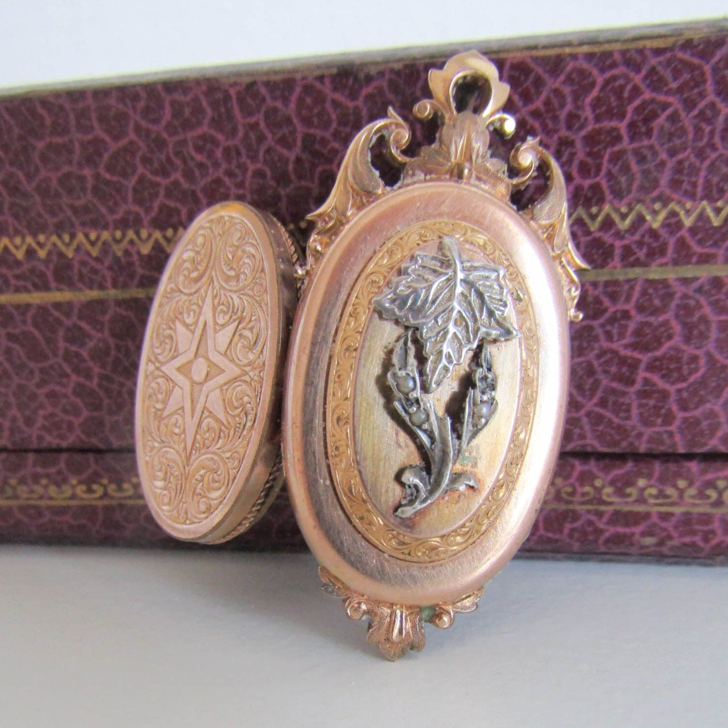 Antique Gold Filled Photo Locket, French Victorian Photo Locket