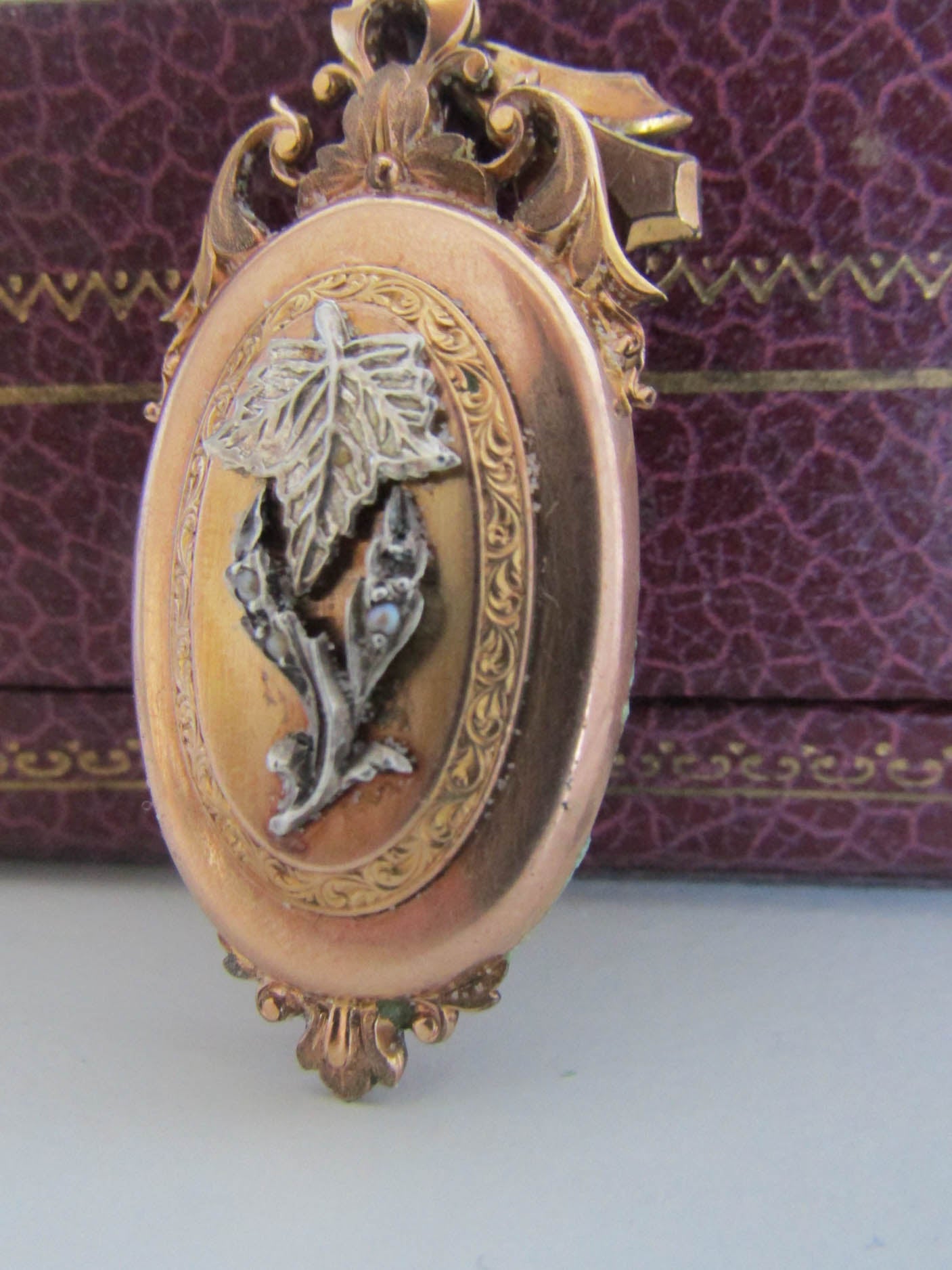 Antique Gold Filled Photo Locket, French Victorian Photo Locket