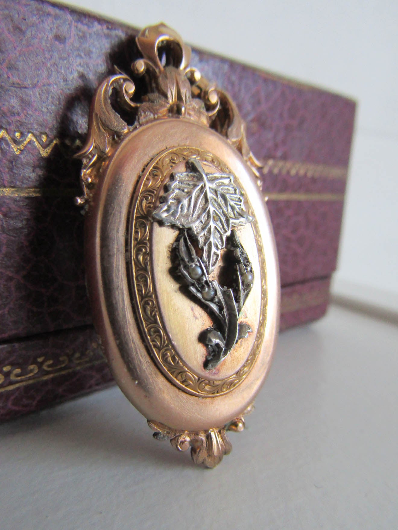 Antique Gold Filled Photo Locket, French Victorian Photo Locket