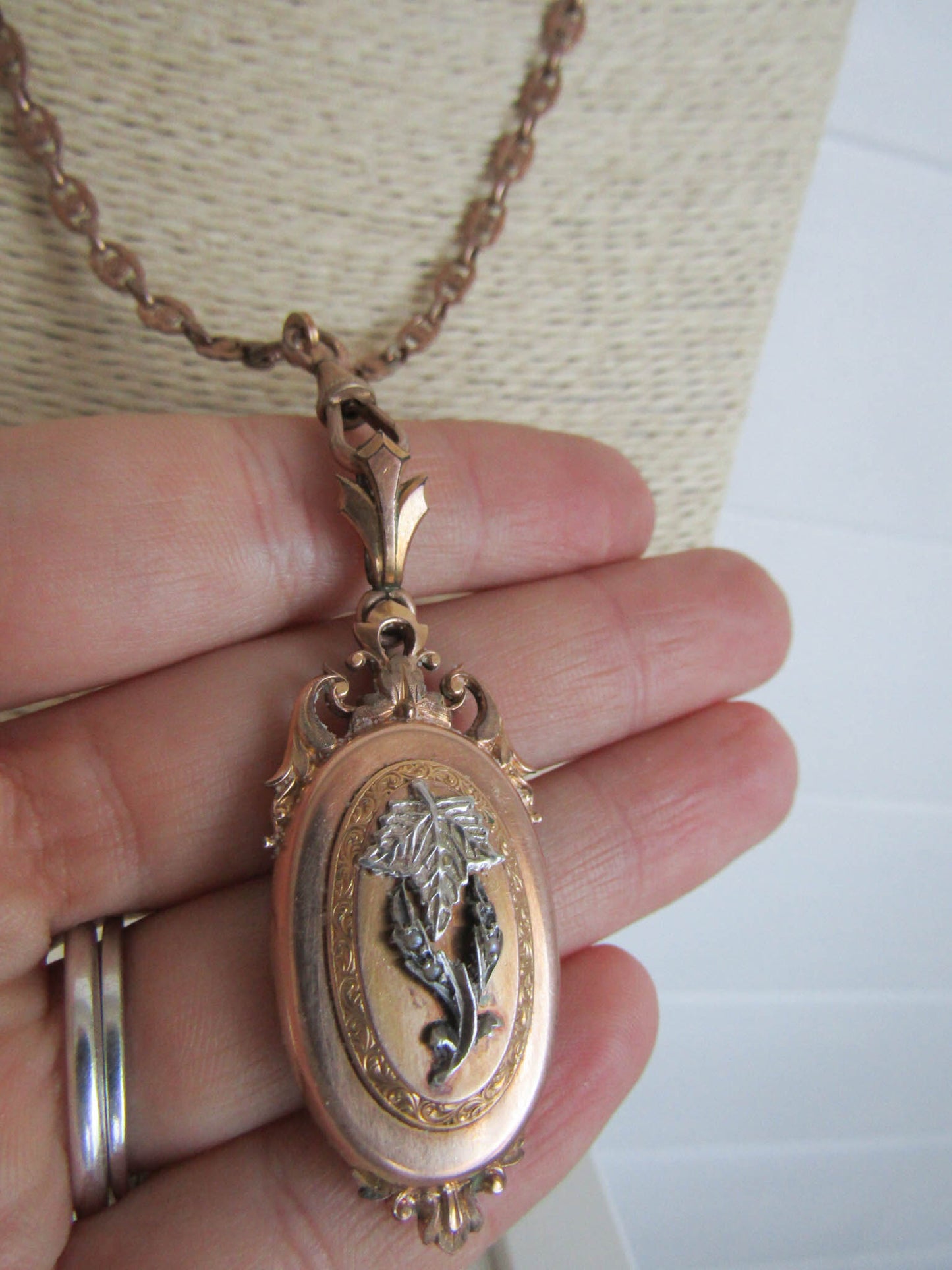 Antique Gold Filled Photo Locket, French Victorian Photo Locket