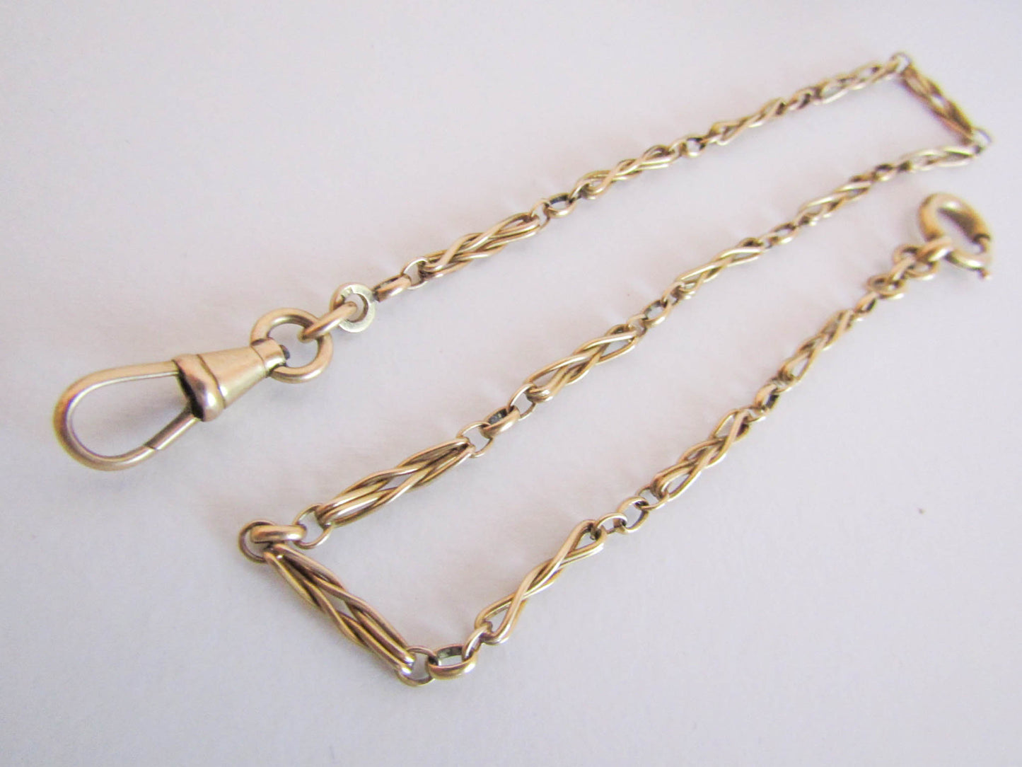 Antique Art Nouveau Gold Filled Watch Chain c. 1900, French Bracelet or Necklace chain