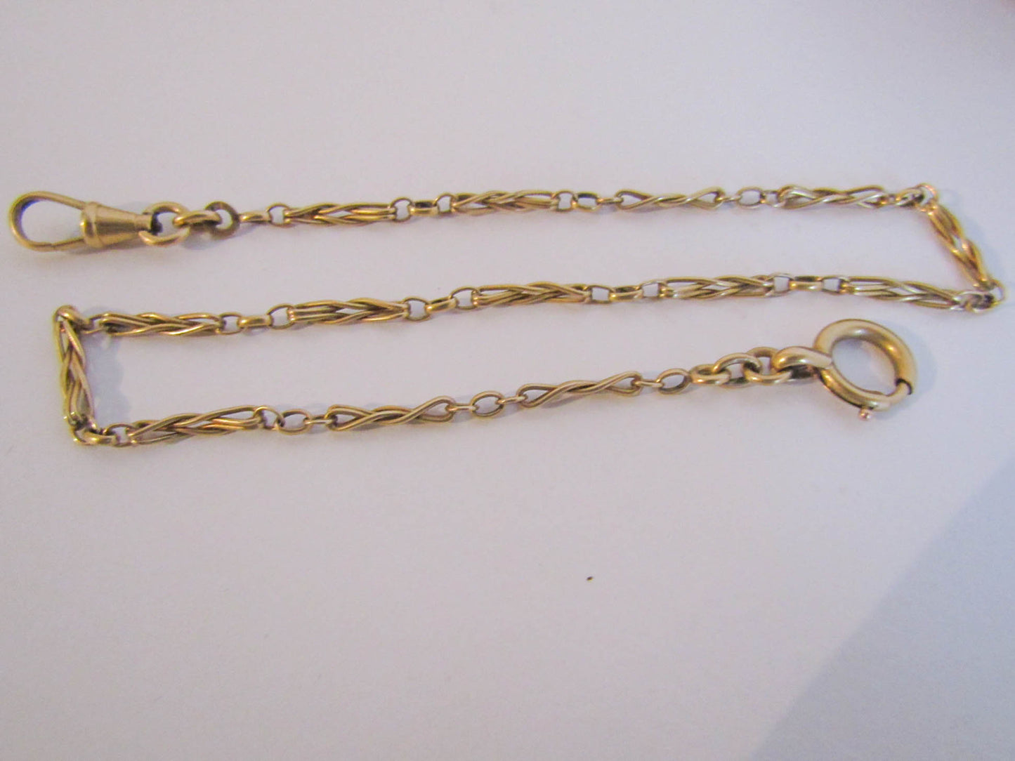 Antique Art Nouveau Gold Filled Watch Chain c. 1900, French Bracelet or Necklace chain