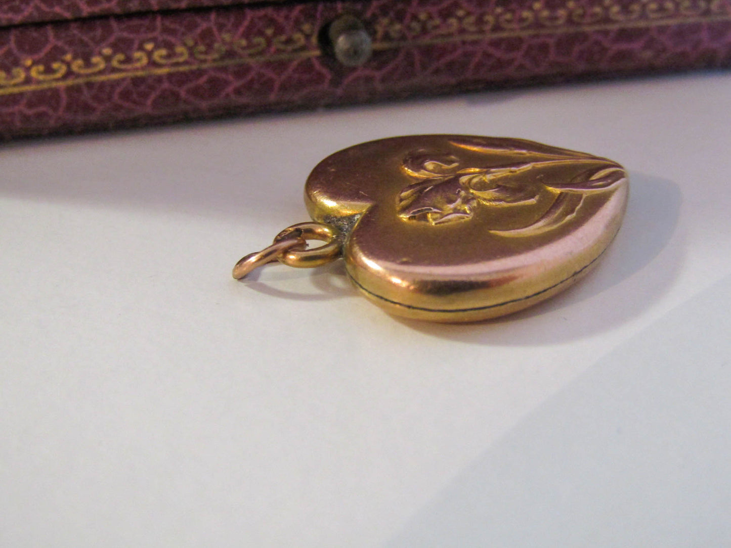 Antique Art Nouveau Gold Filled Iris Pendant, Antique French Pendant c. 1900