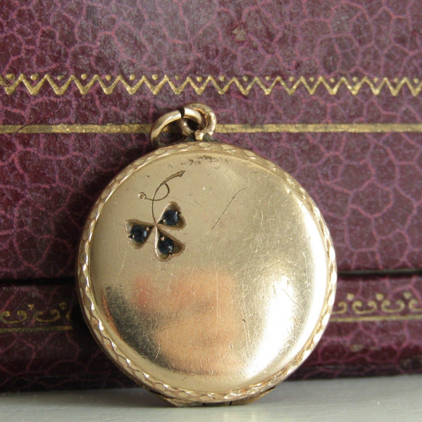 Antique Gold Filled Art Nouveau Round Locket, Antique French Locket c. 1900