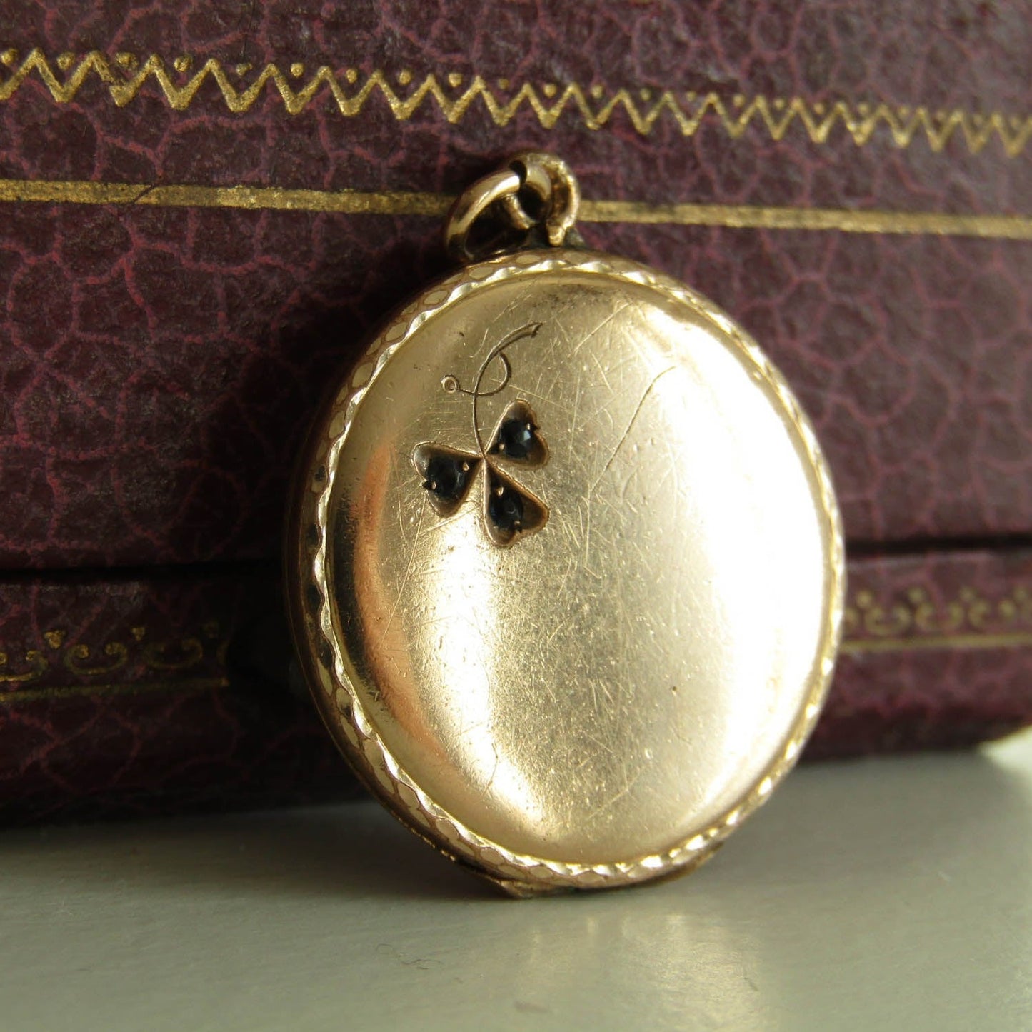 Antique Gold Filled Art Nouveau Round Locket, Antique French Locket c. 1900