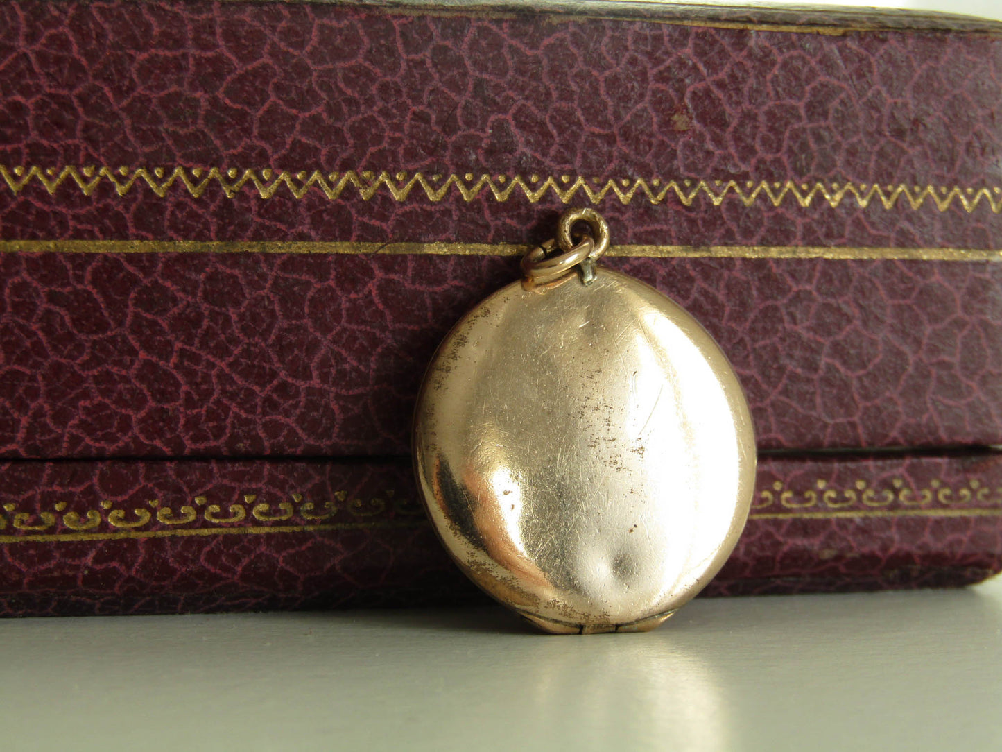 Antique Gold Filled Art Nouveau Round Locket, Antique French Locket c. 1900