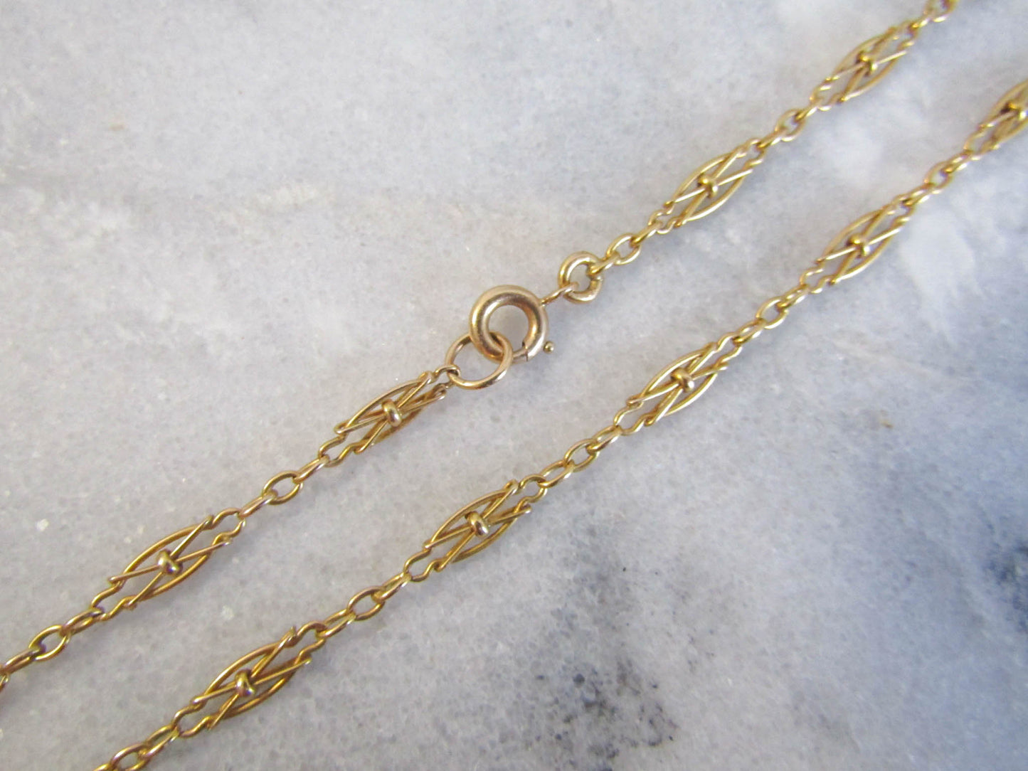 18K Solid Gold Victorian Necklace, Antique French Victorian XIX Century Chain