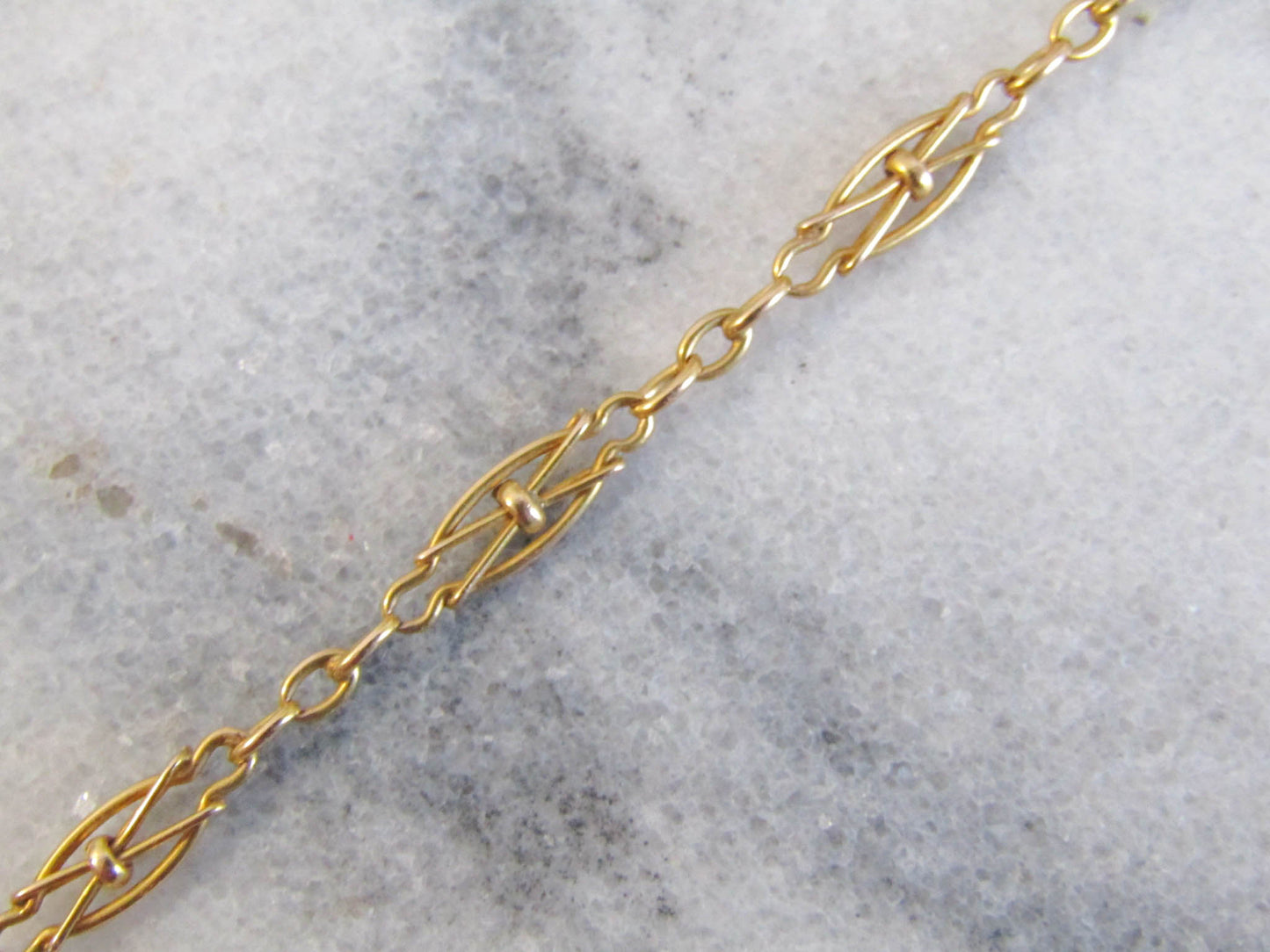 18K Solid Gold Victorian Necklace, Antique French Victorian XIX Century Chain