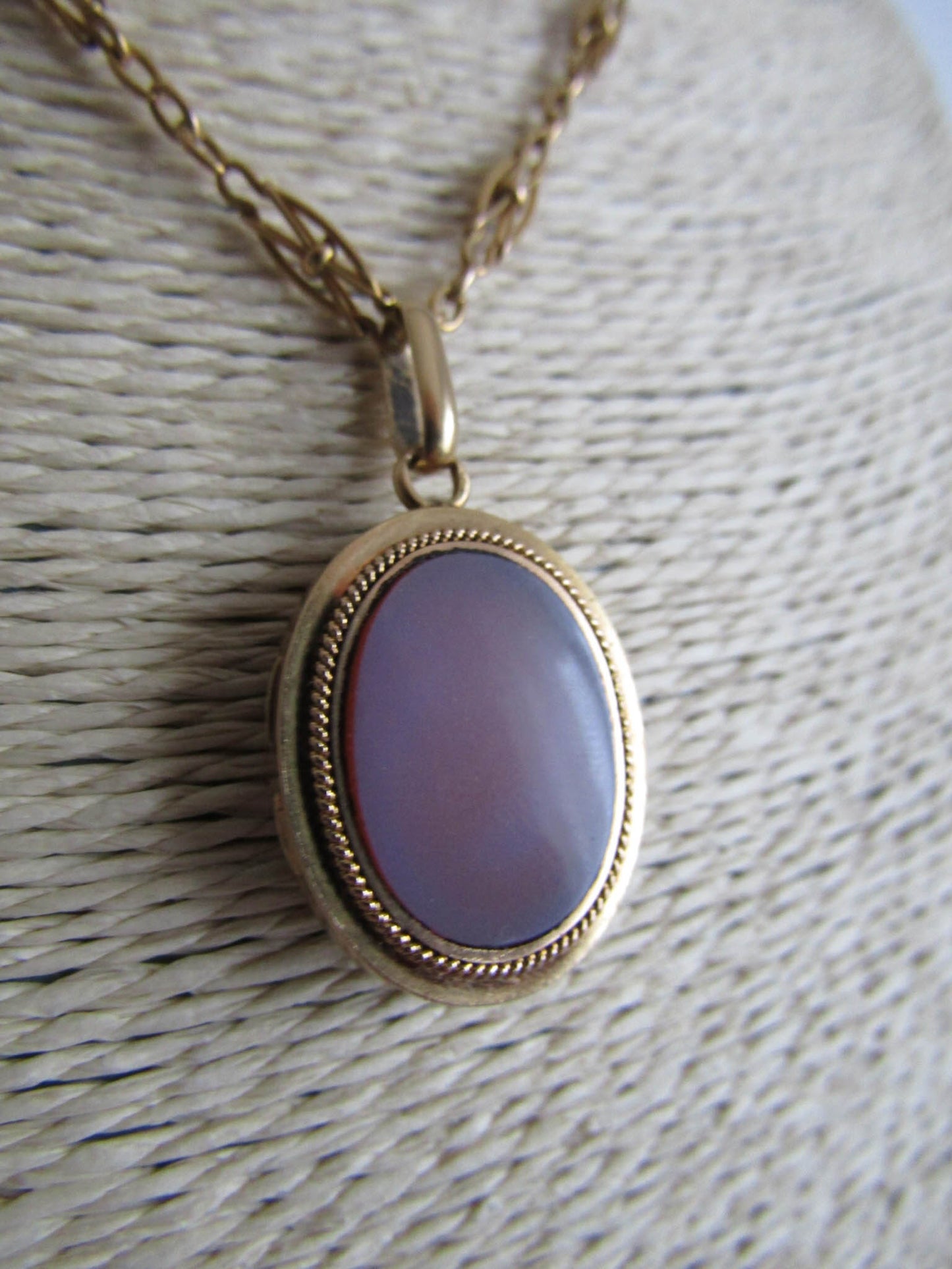 18K Gold Onyx and Sardonyx Locket, Antique French Sentimental Locket, XIX Century Two Sided Locket