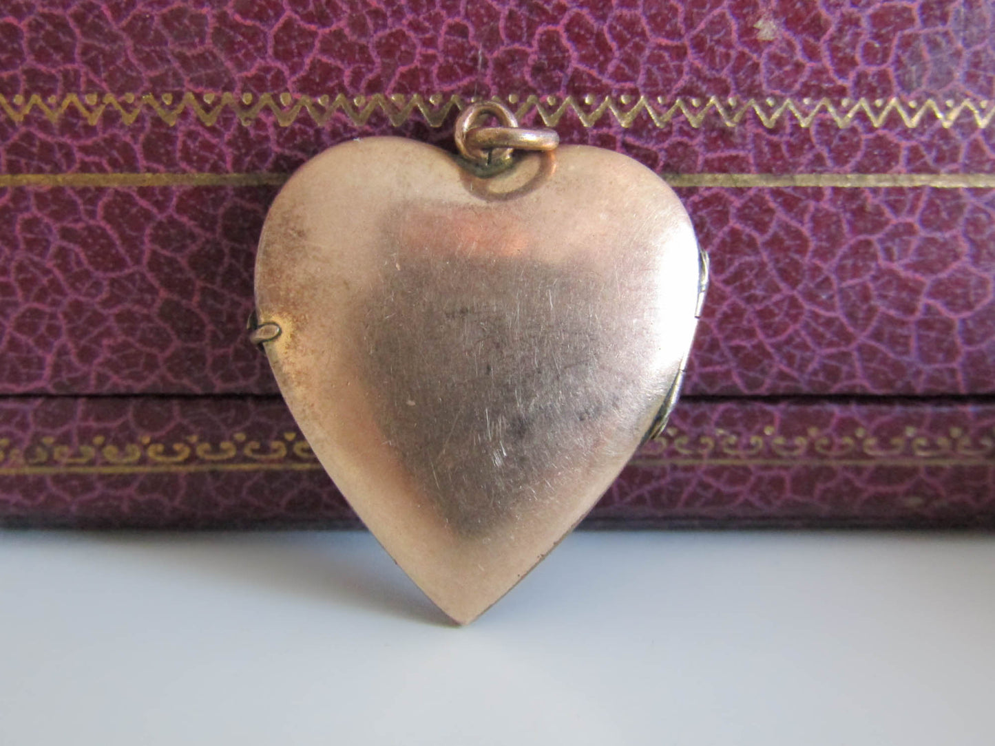 Art Nouveau Gold Filled Heart Locket, Antique French Gold Filled Heart Pendant