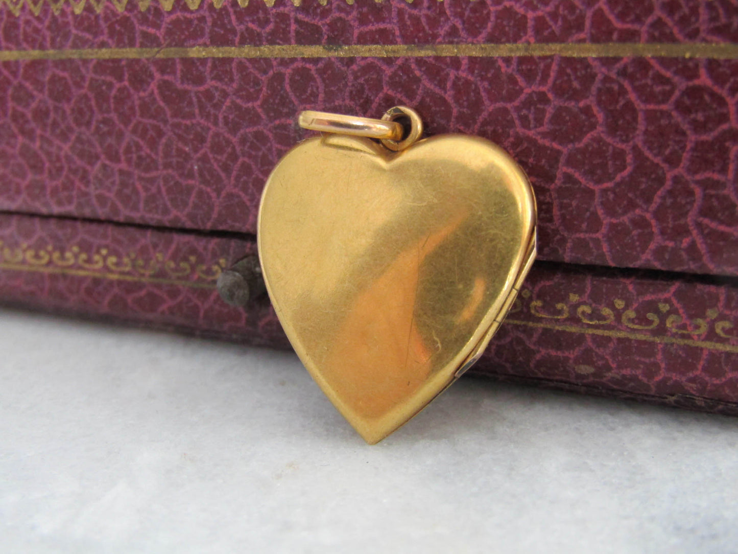 18K RUBY Clover Heart Locket, Antique French Sentimental Edwardian Locket c. 1900