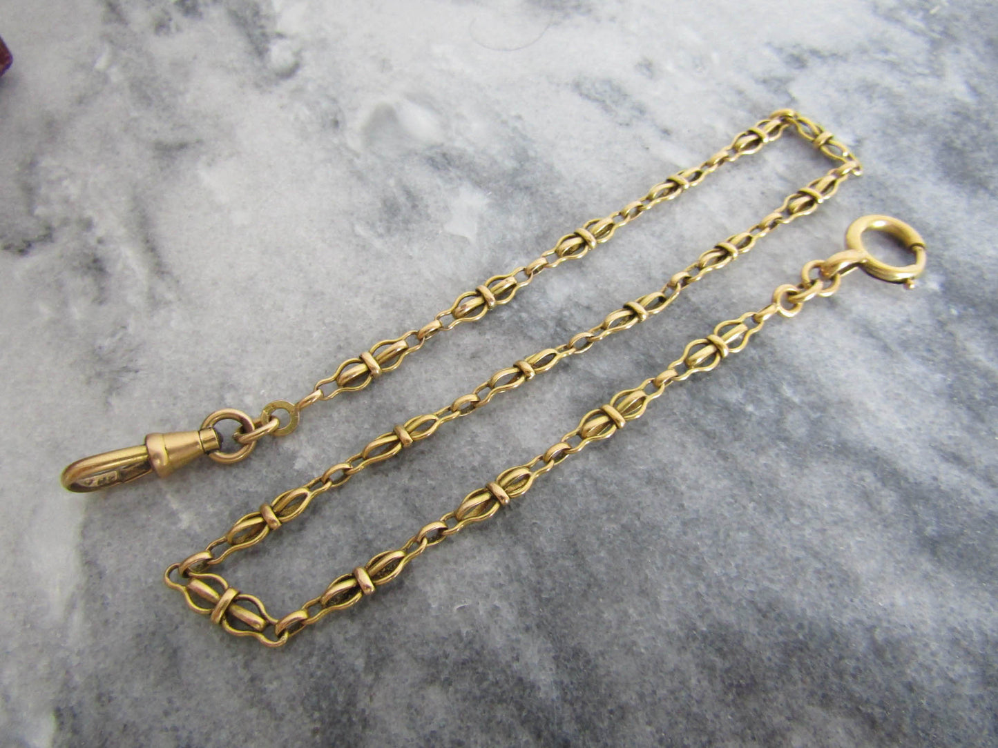 Antique Gold Filled Watch Chain, Vintage Bracelet or Choker, French antique watch chain