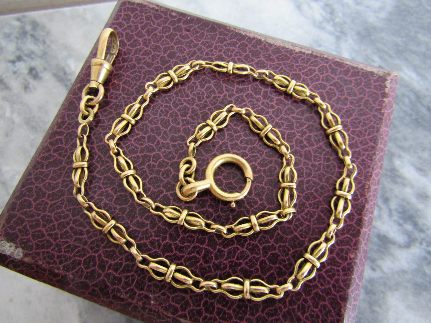 Antique Gold Filled Watch Chain, Vintage Bracelet or Choker, French antique watch chain