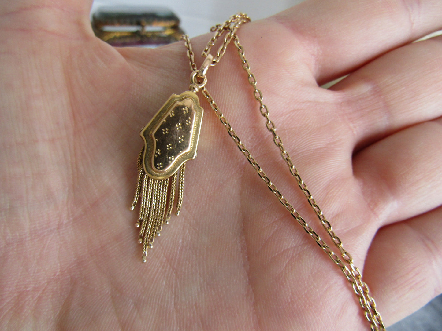 18K Napoleon III Tassel Fob Pendant, Antique Gold Watch Chain Charm