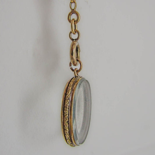 Antique Beveled Glass Gold Filled Shaker Locket, French Victorian Photo Locket