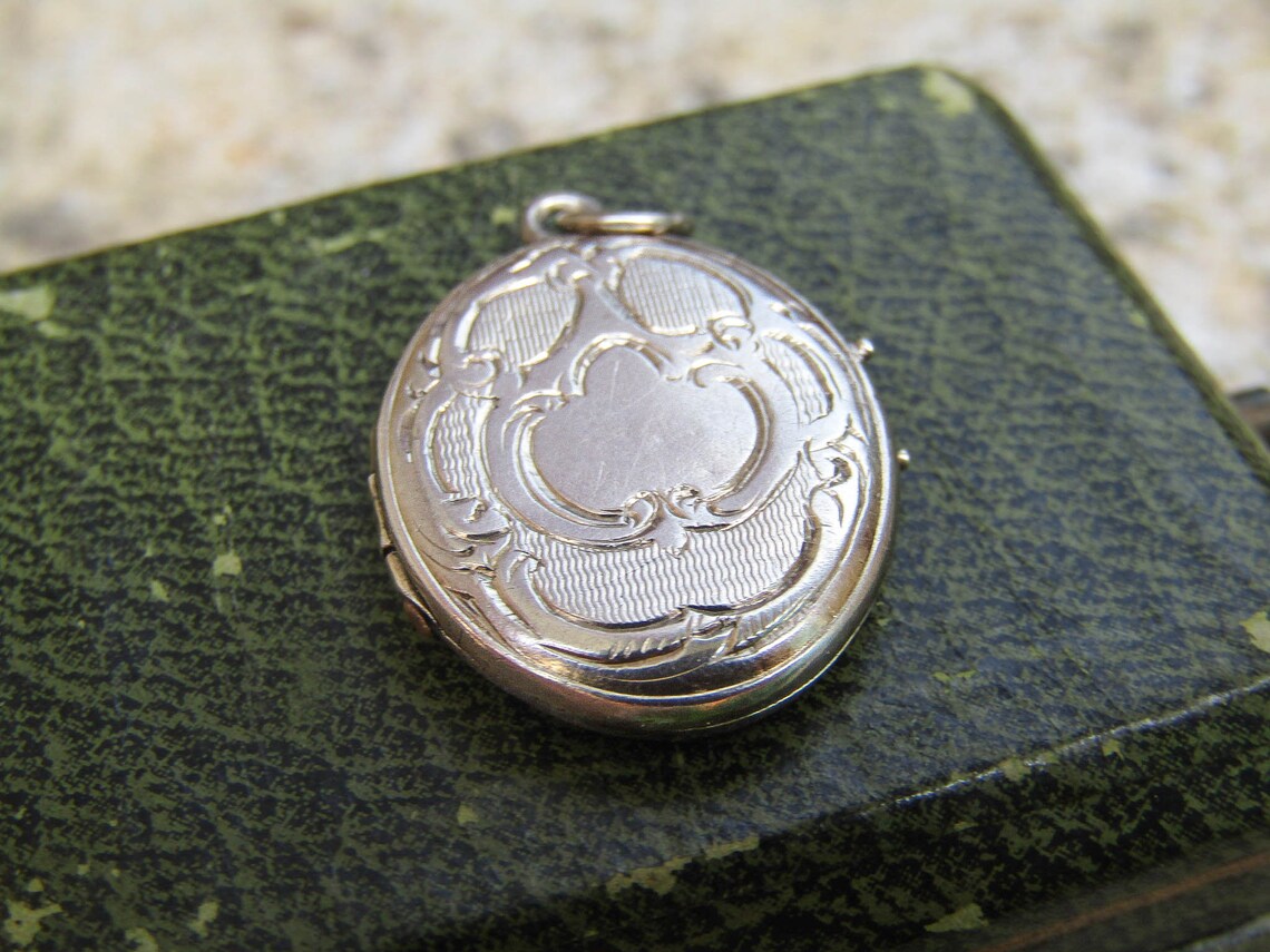 Antique French Silver Countryside Art Nouveau Locket