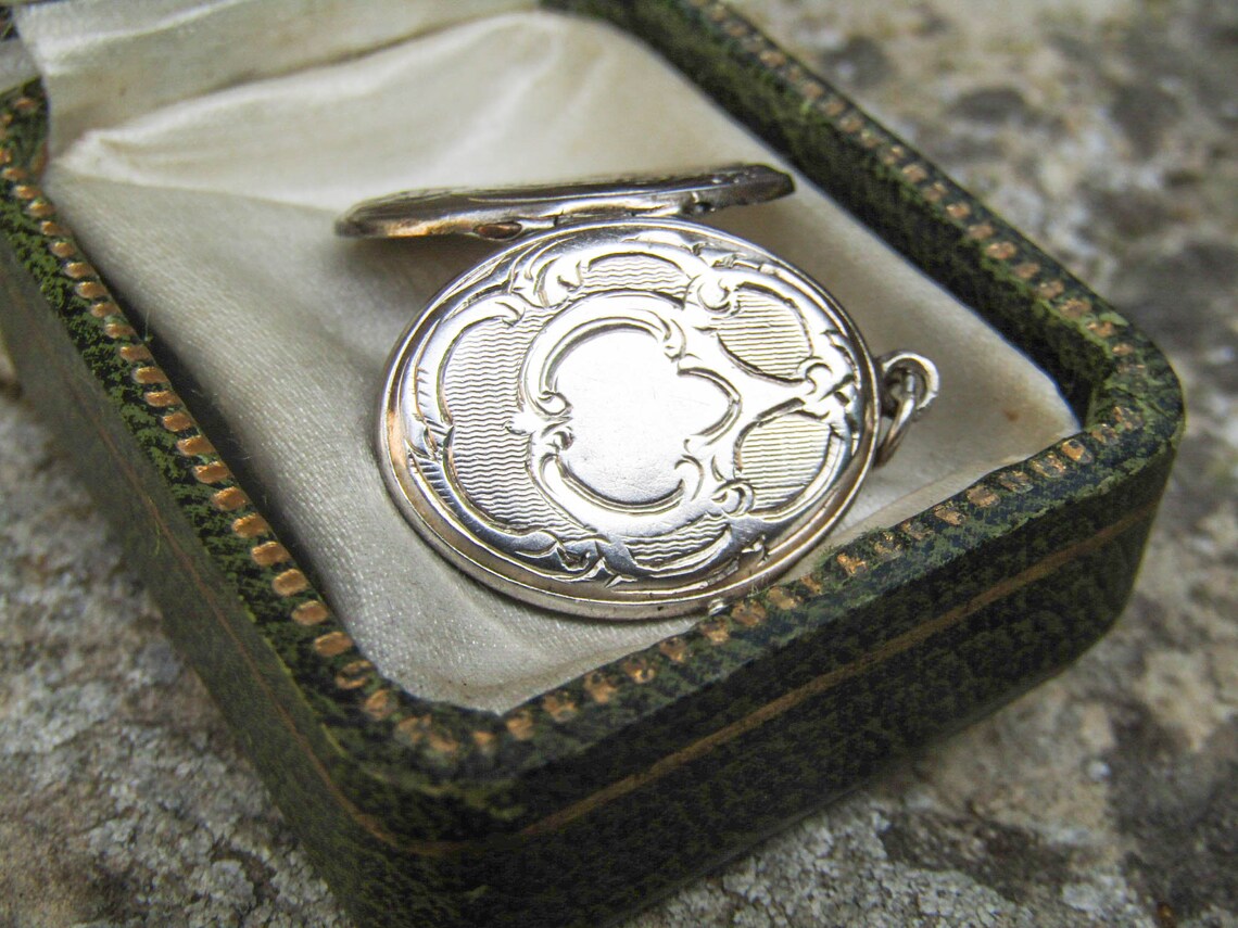 Antique French Silver Countryside Art Nouveau Locket